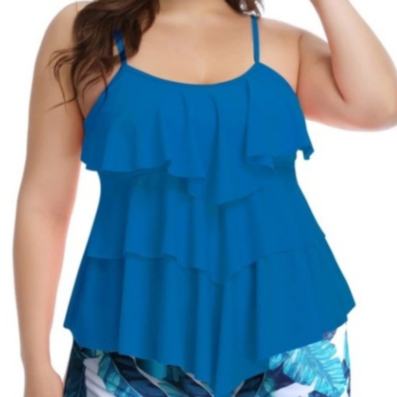 NWT B2PRITY- XL Tummy Control Tankini Swimsuit Top. Deep Blue,Adjustable Strap's - Picture 12 of 12